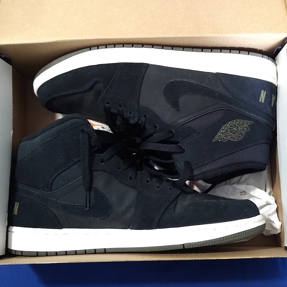 Jordan 1 Mid Black Olive Canvas